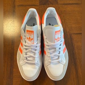 Adidas Originals Team Court sneaker in white and coral